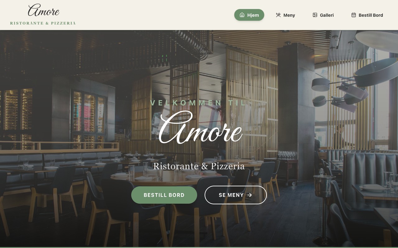 Amore Ristorante nettside