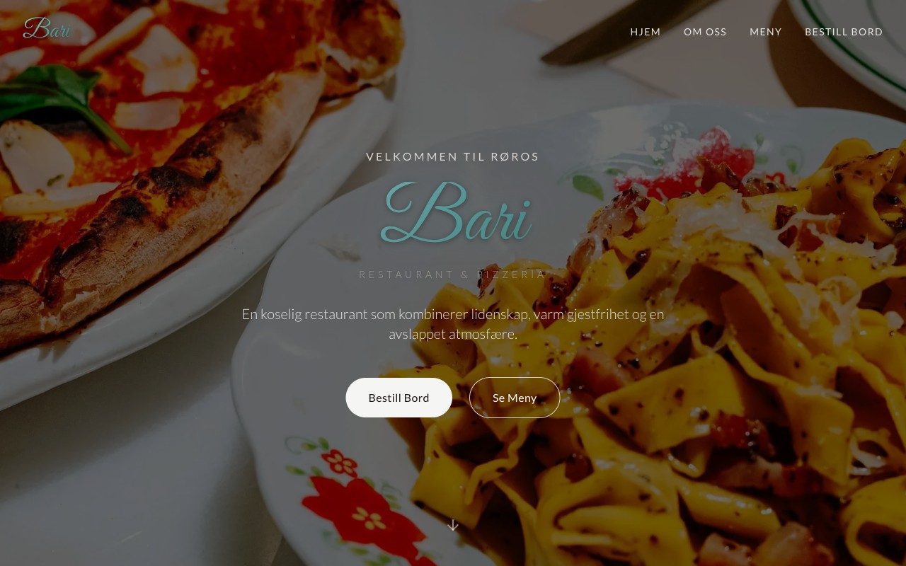 Bari Restaurant & Pizzeria nettside