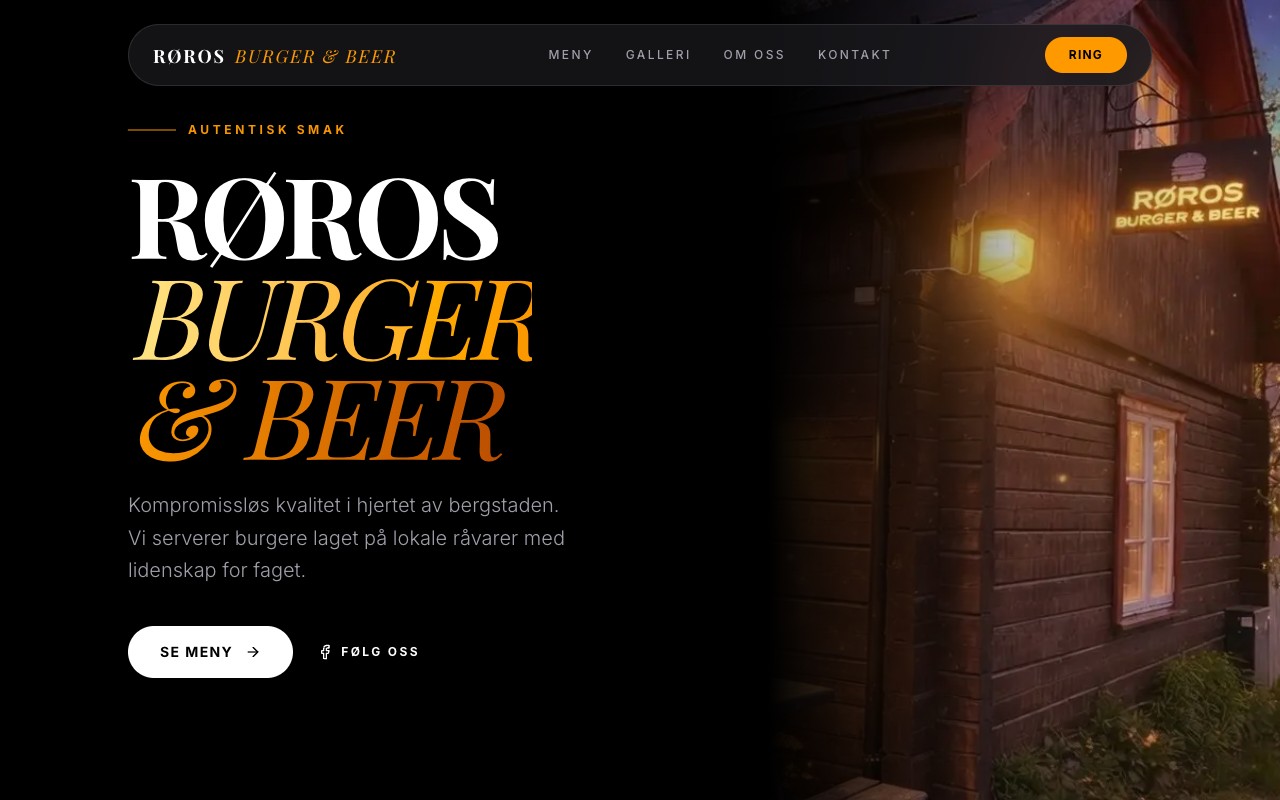Røros Burger & Beer nettside